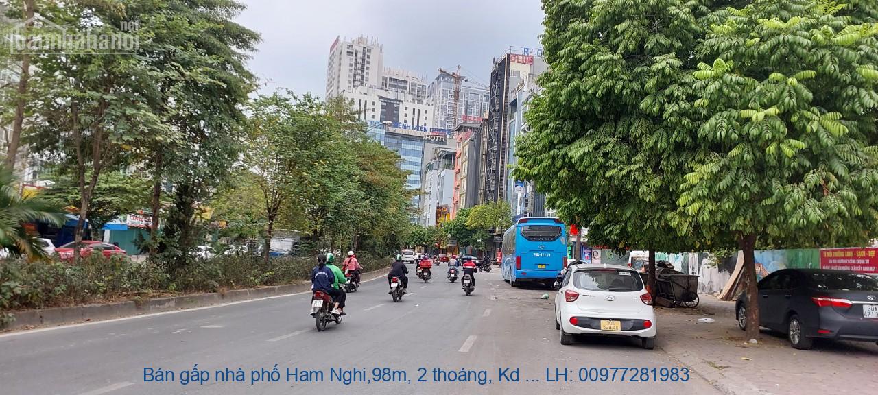 Bán gấp nhà phố Ham Nghi,98m, 2 thoáng, Kd xe tải, giá 15 tỷ