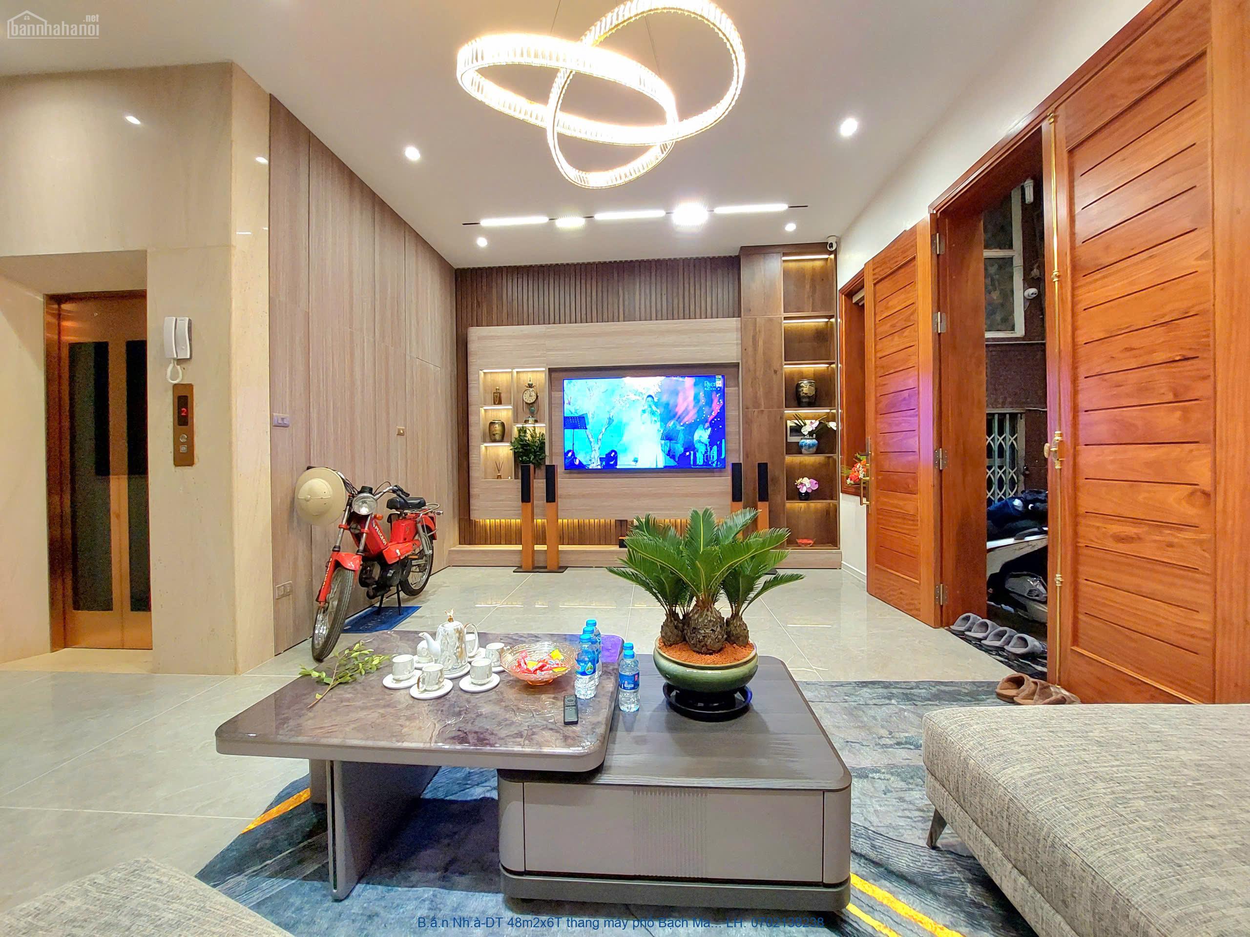 B.á.n Nh.à-DT 48m2x6T thang máy phố Bạch Mai - full nội thất- cách phố
