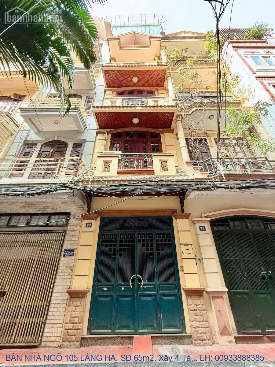 BÁN NHÀ NGÕ 105 LÁNG HẠ, SĐ 65m2, Xây 4 Tầng, MT 4m, Ô tô Đỗ Cửa,