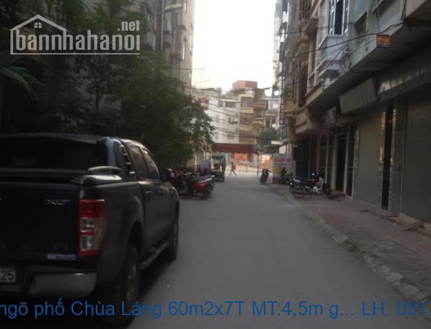 Bán nhà ngõ phố Chùa Láng 60m2x7T MT:4,5m giá 15,5tỷ