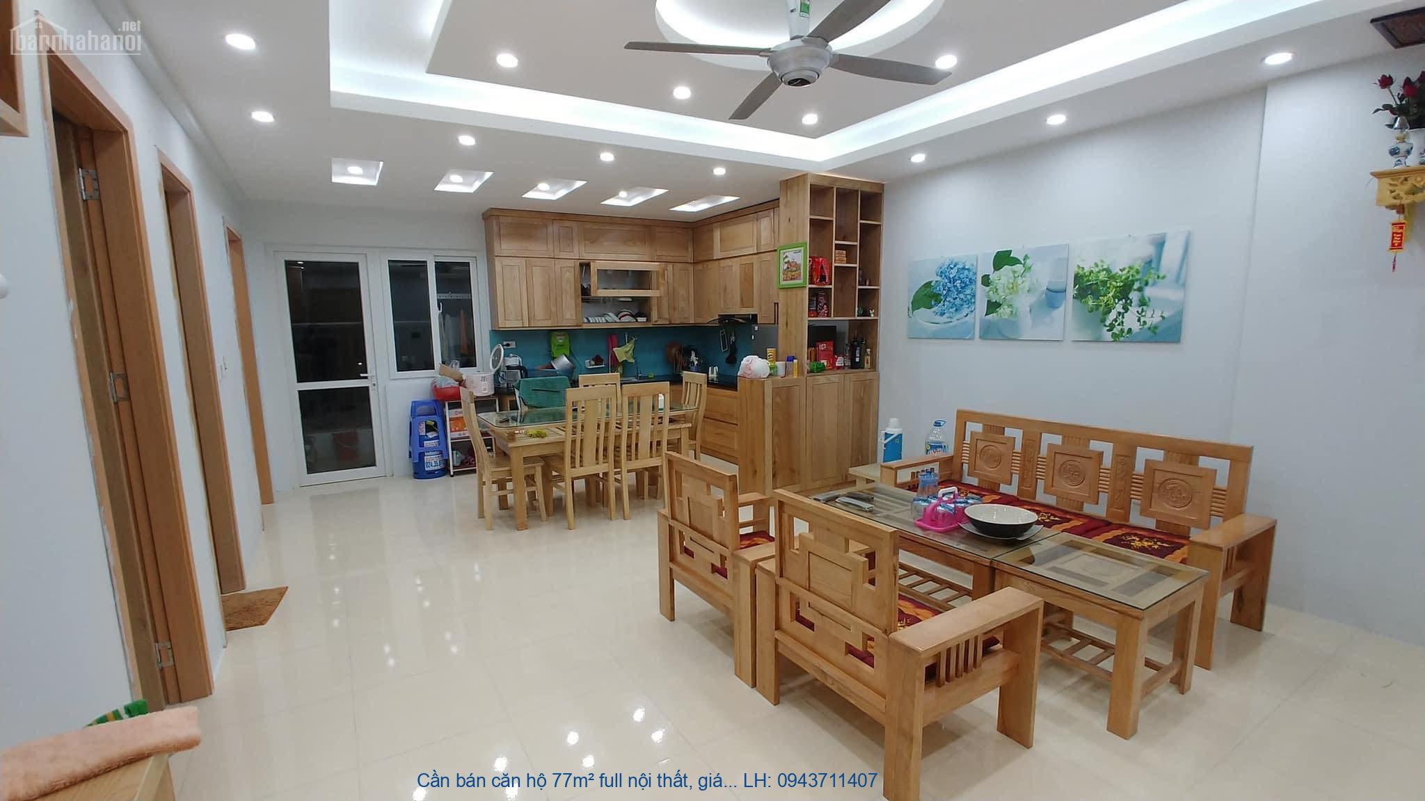 Cần bán căn hộ 77m² full nội thất, giá 1.3 tỉ tại KĐT Thanh Hà Cie